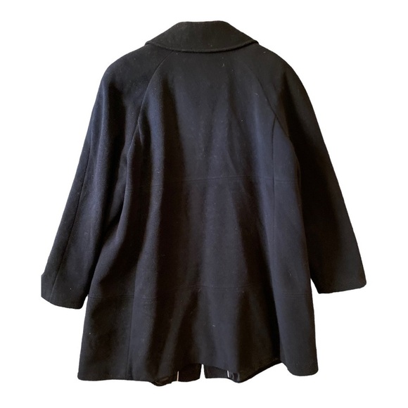 Preston & York Black 100% Wool Single Breasted Button Up Winter Coat Size 16 W - Picture 9 of 10